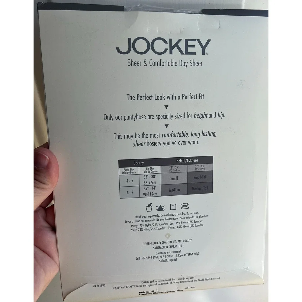 Vintage 2000 Jockey NEW Womens Navy Control‎ Top Pantyhose in Medium Tall
